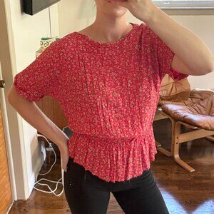 Red Floral Top